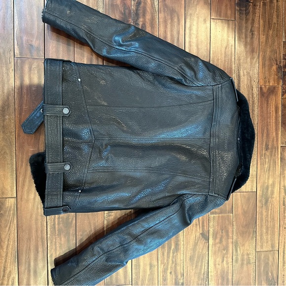 RARE $1,200 Ukranian Luxury Label WILDWOOD Black Real Leather Jacket size Small - Picture 9 of 9